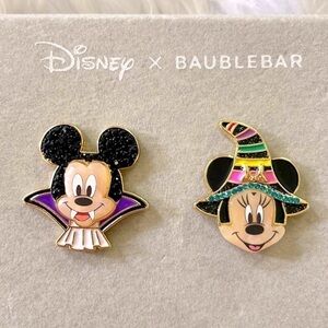 Brand New Disney X BaubleBar Halloween Vampire Mickey & Witch Minnie Earrings